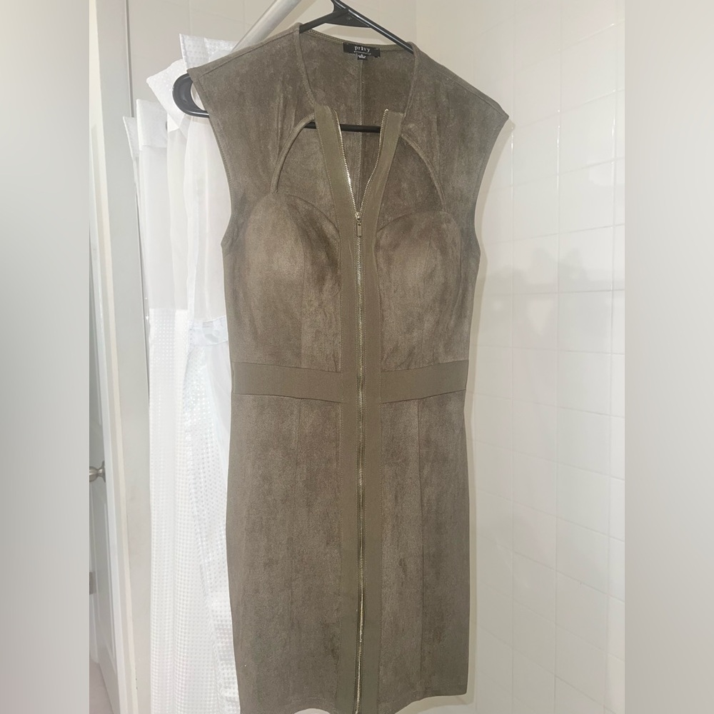 Green Suede Mini Dress